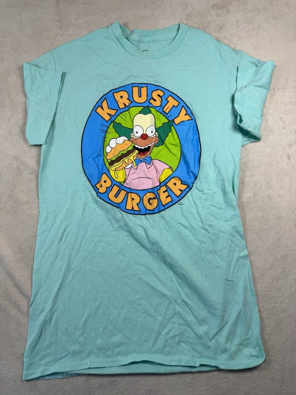 The Simpsons Krusty Burger Boys Small Blue Graphic T Shirt Krusty the Clown